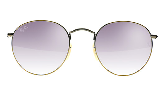 Runde Ray-Ban Brille mit lila Gläsern